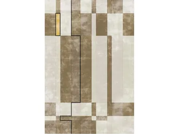 FACE RELOADED TOBACCO - Custom handmade Bamboo silk rug with geometric shapes by Sirecom Tappeti - view 2